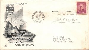 Canada 1952 FDC - Canadian Postage Stamps - 3c Stamp - Ottawa, Ont - F78801