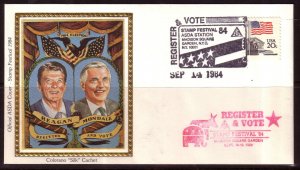 USA, Reagan, Mondale, Colorano Silk Cachet FDC/1984