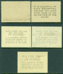 EDW1949SELL : USA 1945-67 Scott #RW12, 14, 30, 31, 34 VF Mint OGH Catalog $450.