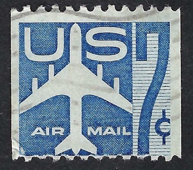 United States #C52 7¢ Jet Silhouette, Coil (1958). Used.