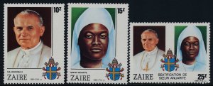 Zaire 1986 MNH Stamps Scott 1226-1228 Visit of Pope John Paul II