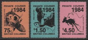 Canada 1984 Strike Mail | Private Courier Animal Cinderella Set VF-NH CV $10.00