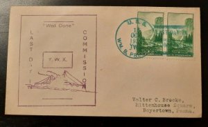 1934 US Navy Last Day Commission Cachet USS WM B Preston Boyertown PA