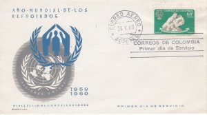 Colombia # C371, World Refugee Year First Day Cover