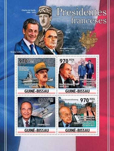 GUINE BISSAU 2011 SHEET FRENCH PRESIDENTS SARKOZY DE GAULLE PRINCESS DIANA