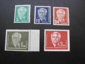 GERMANY DDR 1952-3 MNH SC 113-117  PIECK SET XF 120 EUROS (100)