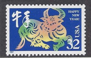 3120 Catalog # Chinese New Year of the Ox 32 cent Single Stamp