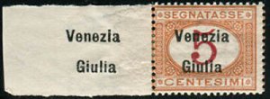 Venezia Giulia - Postage due 5 c. repeated overprint on the margin