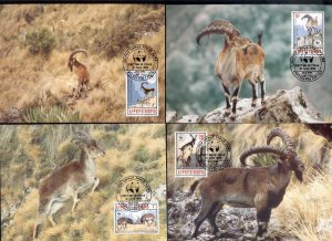 Ethiopia 1990 WWF Walia Ibex Maxicards