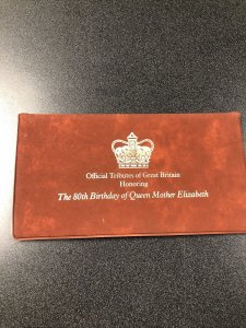 1980 THE 80th BIRTHDAY OF QUEEN MOTHER ELIZABETH STAMP & COIN TRIBUTE