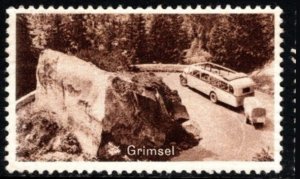 Vintage German Poster Stamp Camping in the Grimsel Pass Switzerland