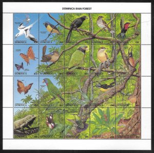 Dominica 1085 Birds m/s MNH 2022 Scott c.v. $14