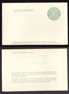 Ireland-cover-9p- id1-unused postal stationery letter card-please note any brown