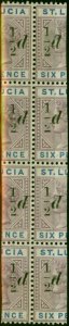 St Lucia 1891 1/2d on Half 6d Dull Mauve & Blue SG54 V.F MNH Block of 8