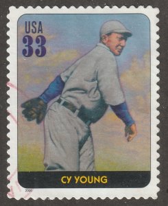 USA, stamp, Scott#3408m,  used, hinged,  baseball