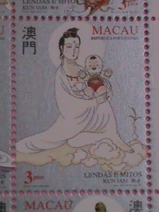 CHINA-MACAU STAMPS- 1995-771-4- LEGEND OF BUDDHIST- KWAN YIN- MNH-FULL SHEET.