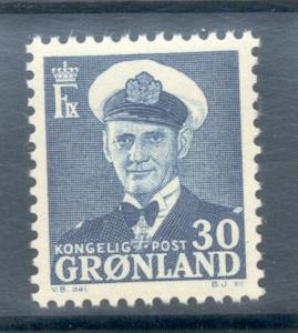 Greenland Sc 33 1953 30 ore Frederik IX stamp mint NH