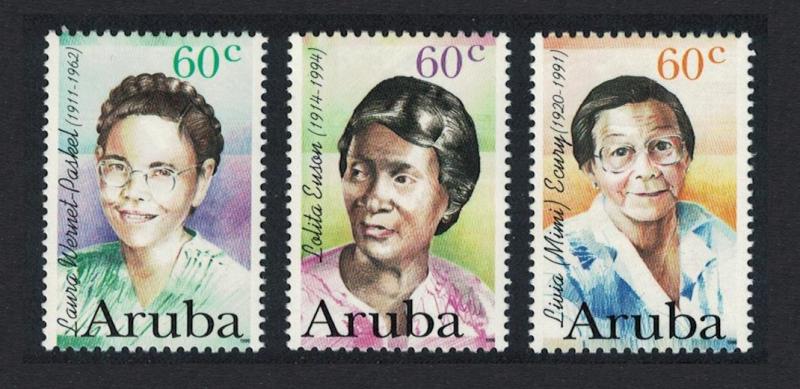 Aruba Anniversaries Famous Women 3v 1996 MNH SG#186-188