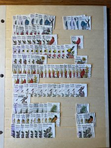 Collection of used US State Birds and Flowers stamps, off paper #1953-2002