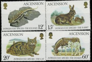 ASCENSION ISLAND 1983 INTRODUCED EPECIES OF RABBITS,CATS,DONKEYS,IGUANID  MNH