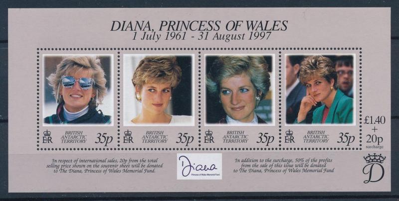 [95300] British Antarctic Territory 1998 Royalty Princess Diana Sheet MNH