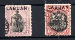 Labuan 1896 1c & 6c Jubilee fine used SG83 & SG87 WS19526