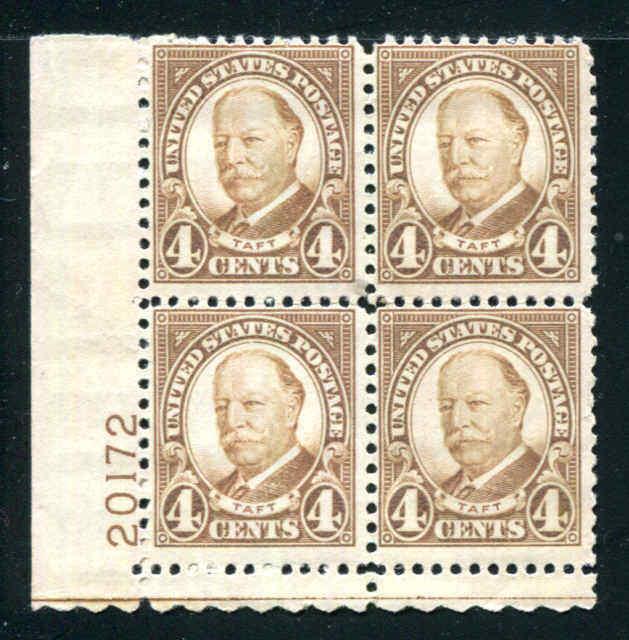 1930 SC# 685 4¢ Taft Plate Block Mint Never Hinged