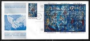 United Nations NY 179-180 Chagall Window WFUNA Legel size FDC