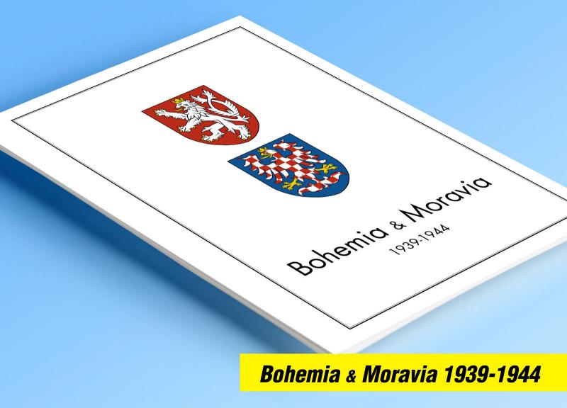 COLOR PRINTED BOHEMIA & MORAVIA 1939-1944 STAMP ALBUM PAGES (12 illustr. pages)