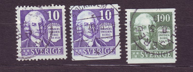 J22835 JLstamps 1938 sweden set used #264-7 swendenborg