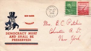 1945 Grinnell Iowa Patriotic Cover - Tiny Corner Crease - L35687