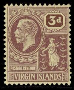 BRITISH VIRGIN ISLANDS GV SG96, 3d purple/pale yellow, NH MINT.