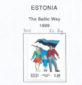 ESTONIA - 1999 - The Baltic Way - Perf Single Stamp - Mint Lightly Hinged