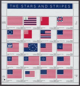 2000 Stars and Stripes 20 different Sc 3403 full MNH 33c sheet of 20