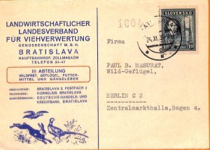 99873 - SLOVAKIA - POSTAL HISTORY - ADVERTISING POSTCARD 1939 Hunting-