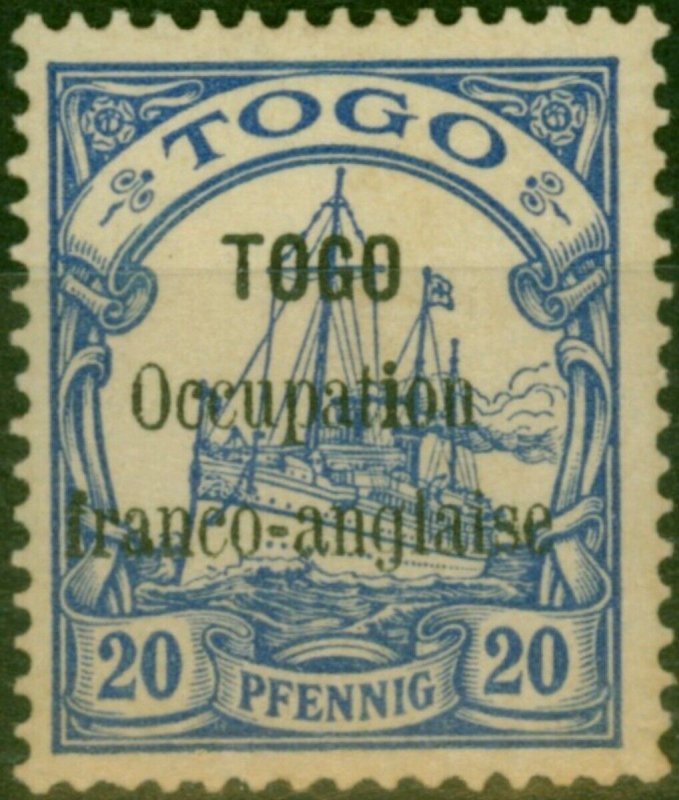 Togo franco-anglaise Issue 1915 20pf Ultramarine SG11 Type 2 V.F LMM Rare