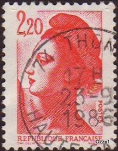 France 1985 Sc#1884, SG#2467 2.20f Red Liberty by Delacroix USED.