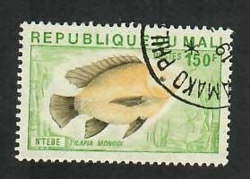 Mali; Scott 259; 1976; Precanceled; NH; Fish
