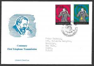 IRELAND 1976 Alexander Graham Bell Set Sc 387-388 Cachet FDC