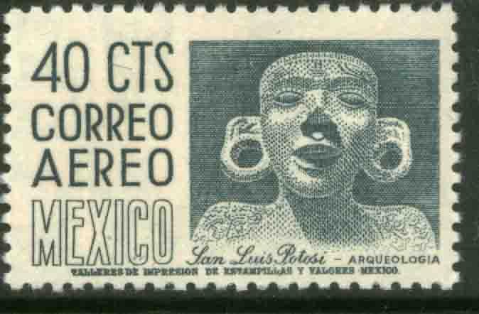MEXICO C220D, 40cs 1950 Def 6th Issue Fosforescent unglazed. MINT, NH. F-VF.