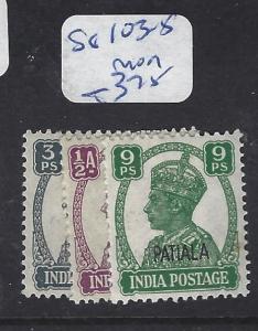 INDIA PATIALA  (P1012B) KGVI  SG 103-5  MOG