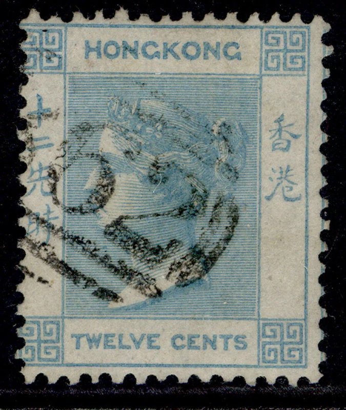 HONG KONG QV SG3, 12c pale greenish blue, FINE USED. Cat £65.