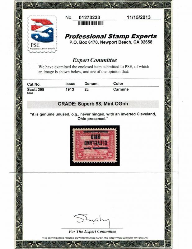 Scott #398 Superb-used.