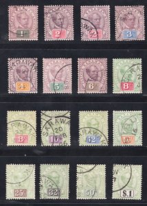 MOMEN: SARAWAK SG #8-21,14a 1888 USED £600+ LOT #67195