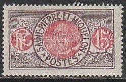 1917 St. Pierre et Miquelon - Sc 86A - MH F - Fisherman
