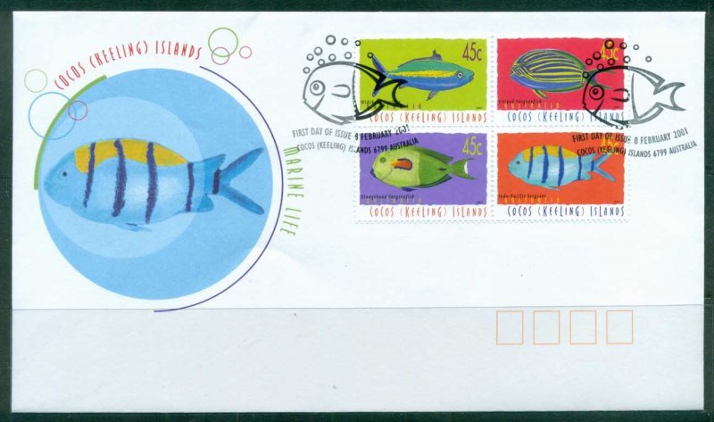 Cocos Keeling Is 2001 Marine Life FDC