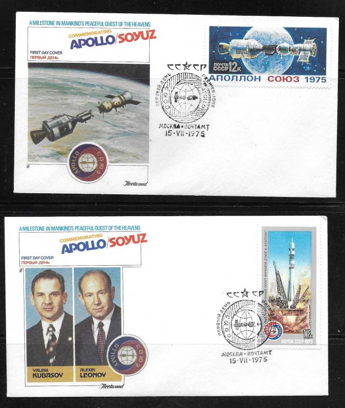 Russia 4338-41 Apollo Soyuz Flight Fleetwood FDC set