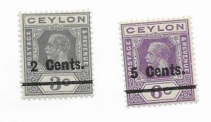 Ceylon #248-249 MH - Stamp - CAT VALUE $3.05