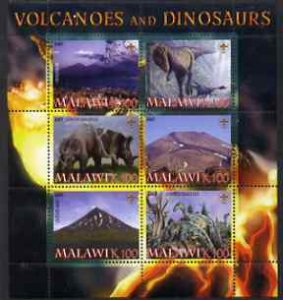 MALAWI - 2007 - Volcanoes & Dinosaurs #1 - Perf 4v Sheet - MNH - Private Issue