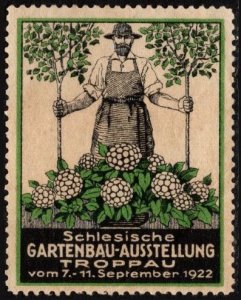 1922 Czechoslovakia Poster Stamp Silesian Gardening Exhibition Troppau